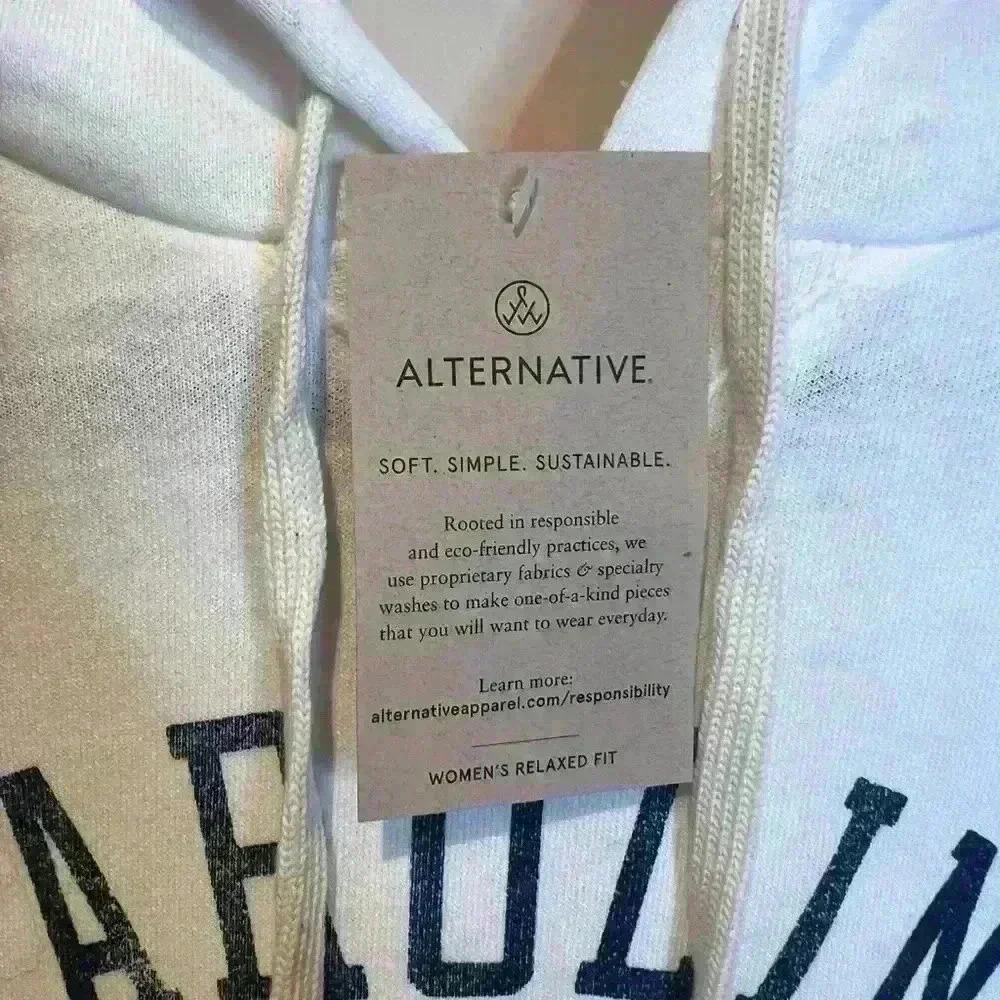 Alternative Sz M Apparel White Carolina Tar Heels Hoodie - Picture 2 of 4